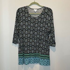 J Jill Lightweight Tunic with 3/4 Sleeves - MP